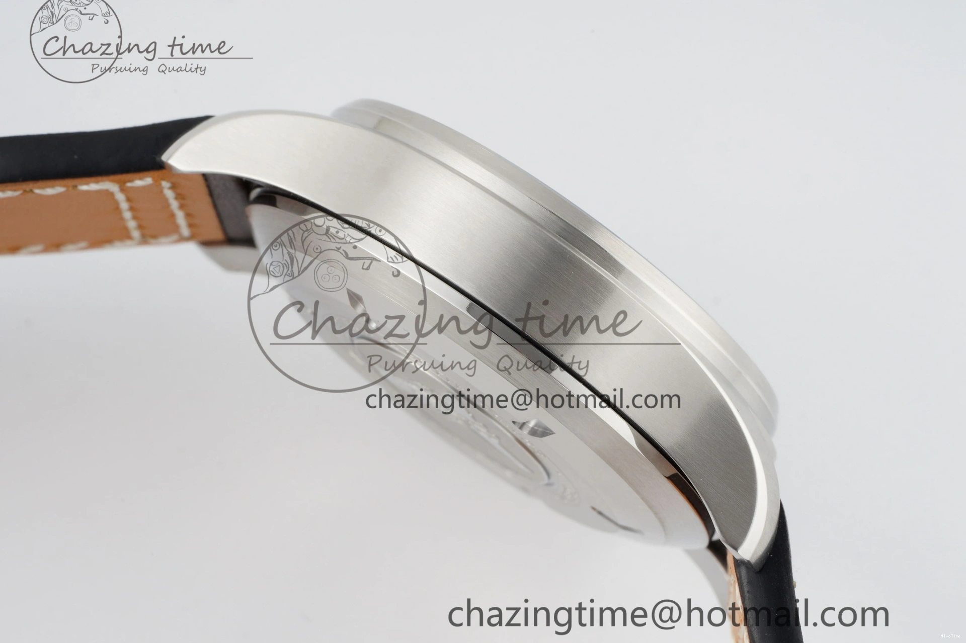 MIROTIME 0407 Pilot Chrono SS AZF 1:1 Best Edition Blue Dial on Brown Leather Strap A TimelessDesign 7060